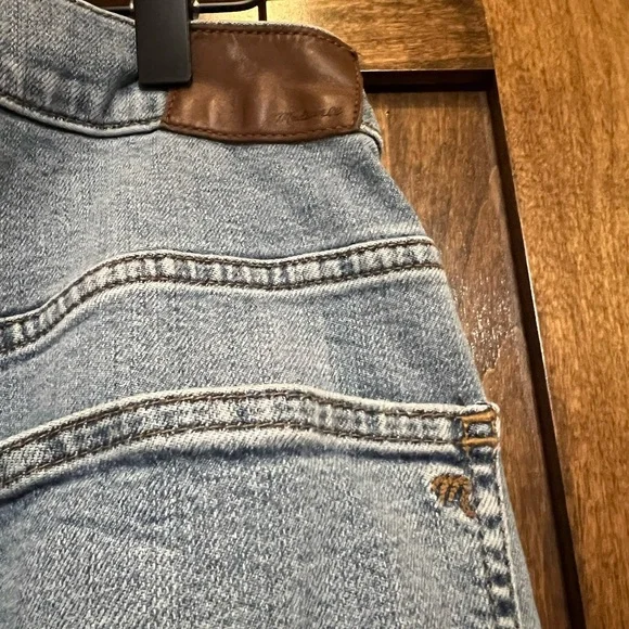 Madewell the perfect vintage straight leg light wash cropped 31 raw hem - Picture 8 of 13